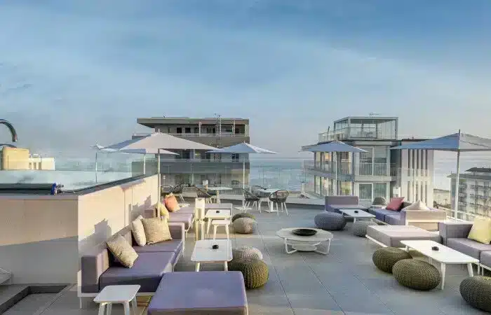 J44 Hotel Jesolo rooftop pool and luxury exterior