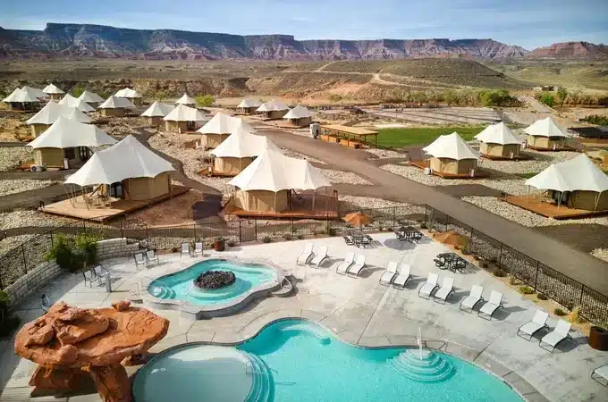 WorldHotels Backdrop upscale glamping resort cabins