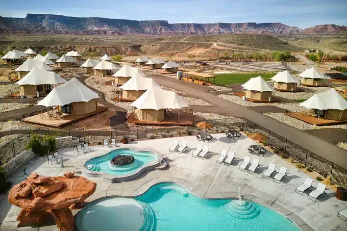 WorldHotels Backdrop upscale glamping resort cabins