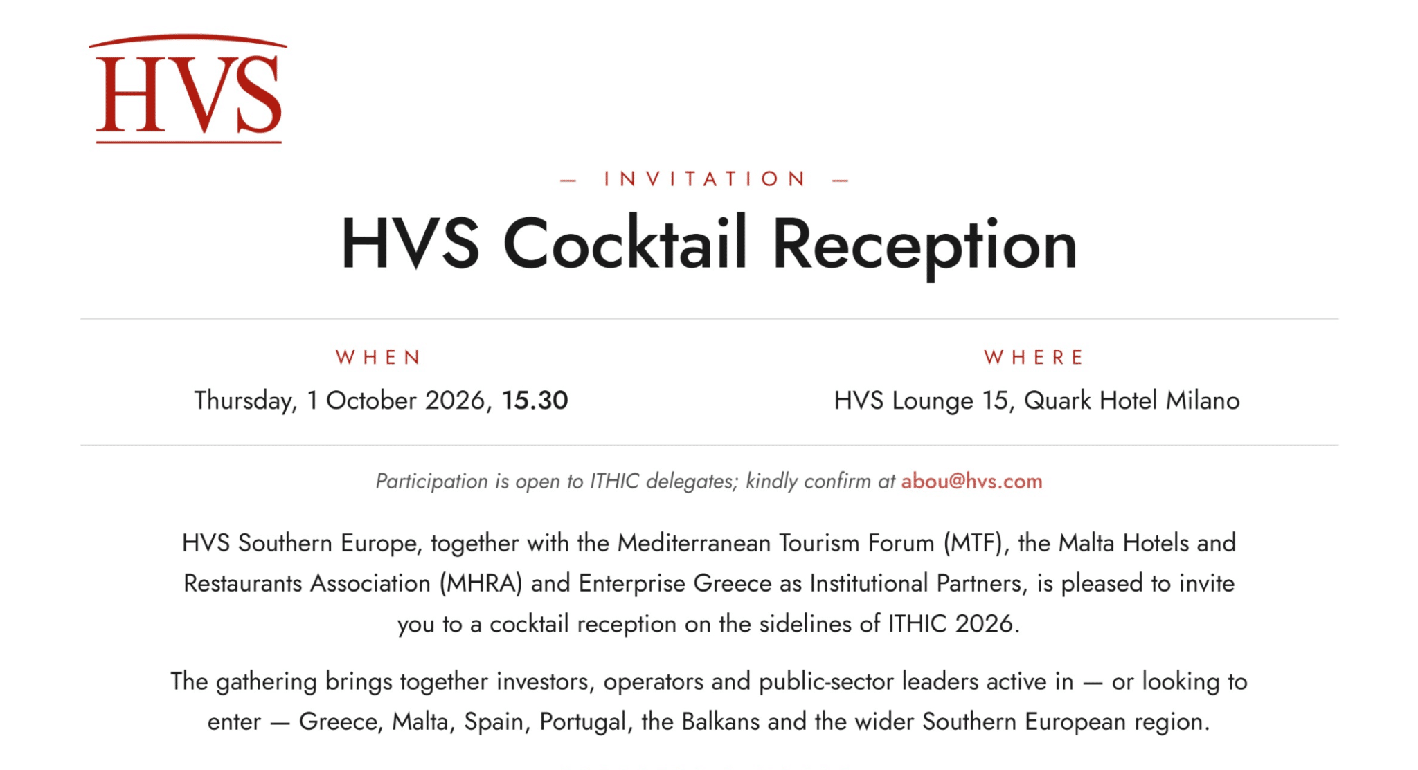 HVS Cocktail Reception at ITHIC 2026